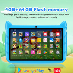 Tablet infantil BDF de 7 polegadas com Android 13, 4 GB de RAM, 64 GB de ROM, 1 TB de expansão, Wi-Fi 5G, bateria de 4000 mAh, câmera dupla, presente para crianças, software para crianças