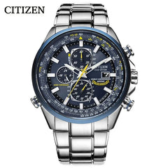 Relógio masculino Citizen Blue Angel I Geração Quartz Nightlight Sky Eagle Blue Angel Light Kinetic Energy AT8020