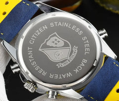 Relógio masculino Citizen Blue Angel I Geração Quartz Nightlight Sky Eagle Blue Angel Light Kinetic Energy AT8020