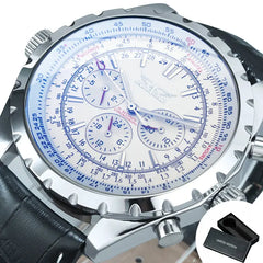 Relógios esportivos masculinos JARAGAR, relógio mecânico automático de luxo de marca de luxo para homens, pulseira de aço inoxidável prateada, relógio de pulso militar