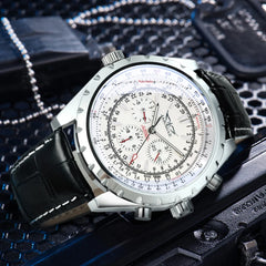 Relógios esportivos masculinos JARAGAR, relógio mecânico automático de luxo de marca de luxo para homens, pulseira de aço inoxidável prateada, relógio de pulso militar