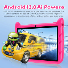 Tablet infantil BDF de 7 polegadas com Android 13, 4 GB de RAM, 64 GB de ROM, 1 TB de expansão, Wi-Fi 5G, bateria de 4000 mAh, câmera dupla, presente para crianças, software para crianças