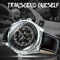 Relógios esportivos masculinos JARAGAR, relógio mecânico automático de luxo de marca de luxo para homens, pulseira de aço inoxidável prateada, relógio de pulso militar