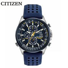 Relógio masculino Citizen Blue Angel I Geração Quartz Nightlight Sky Eagle Blue Angel Light Kinetic Energy AT8020